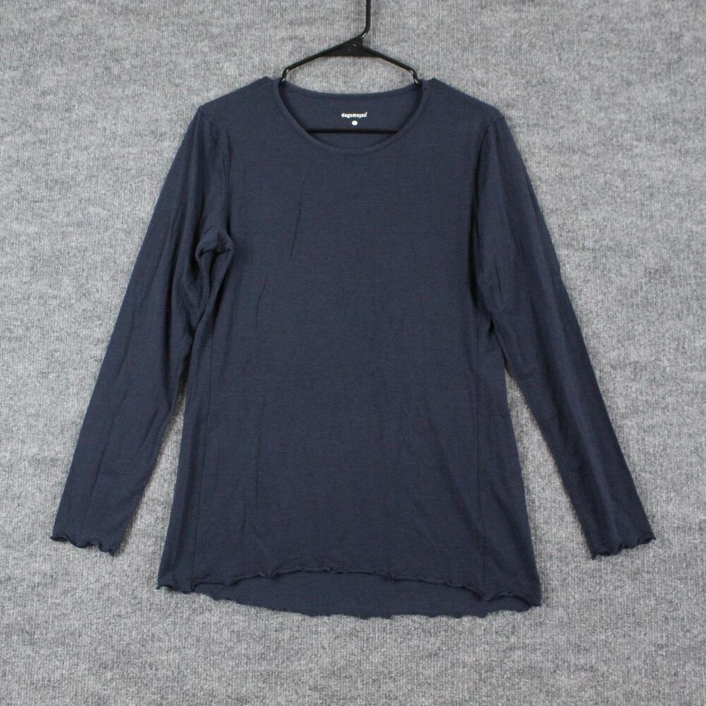 Dagsmejan Pajama Top Womens Medium Navy Nattwarm Wool Blend Cozy Lounge Warm